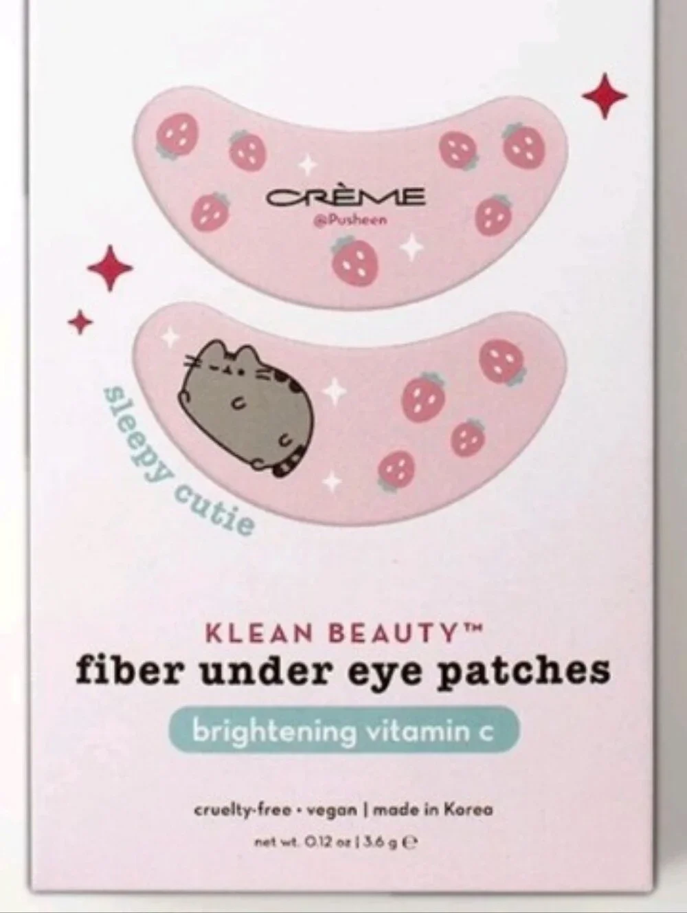 The Crème Shop x Pusheen Pink Fiber Brightening Under Eye Patches Box Of 3